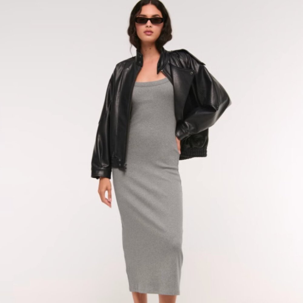 Abercrombie 90s Rib Midi Dress